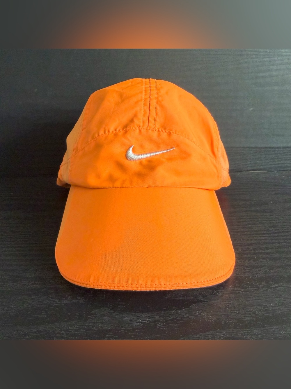 Nike Womens Featherlight Dri-Fit 7 Panel Hat Cap Strapback Orange Running Tennis